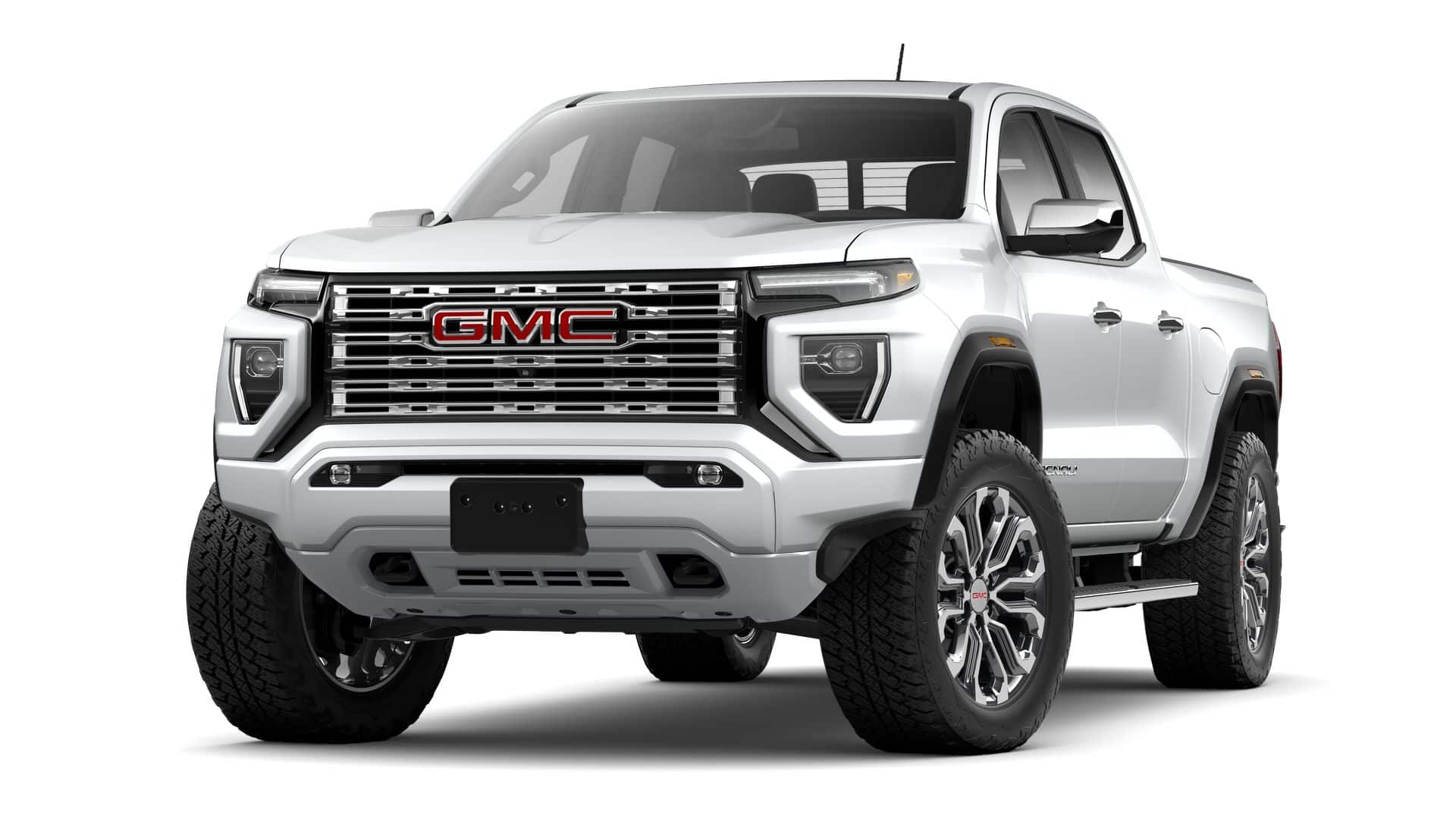 2026 GMC Canyon Denali in Summit White — front three-quarter view